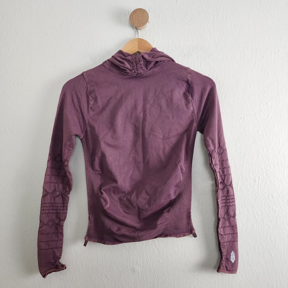 Free People Movement Good Karma Long Sleeve Hoodie Nutmeg Brown XS/S Rare